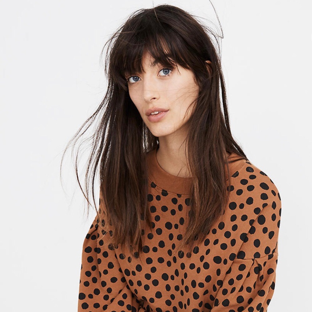 Madewell Leopard Dot Pleat-sleeve Sweatshirt